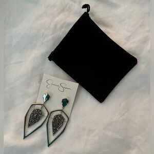 Jessica Simpson Silver Tear Drop design earrings